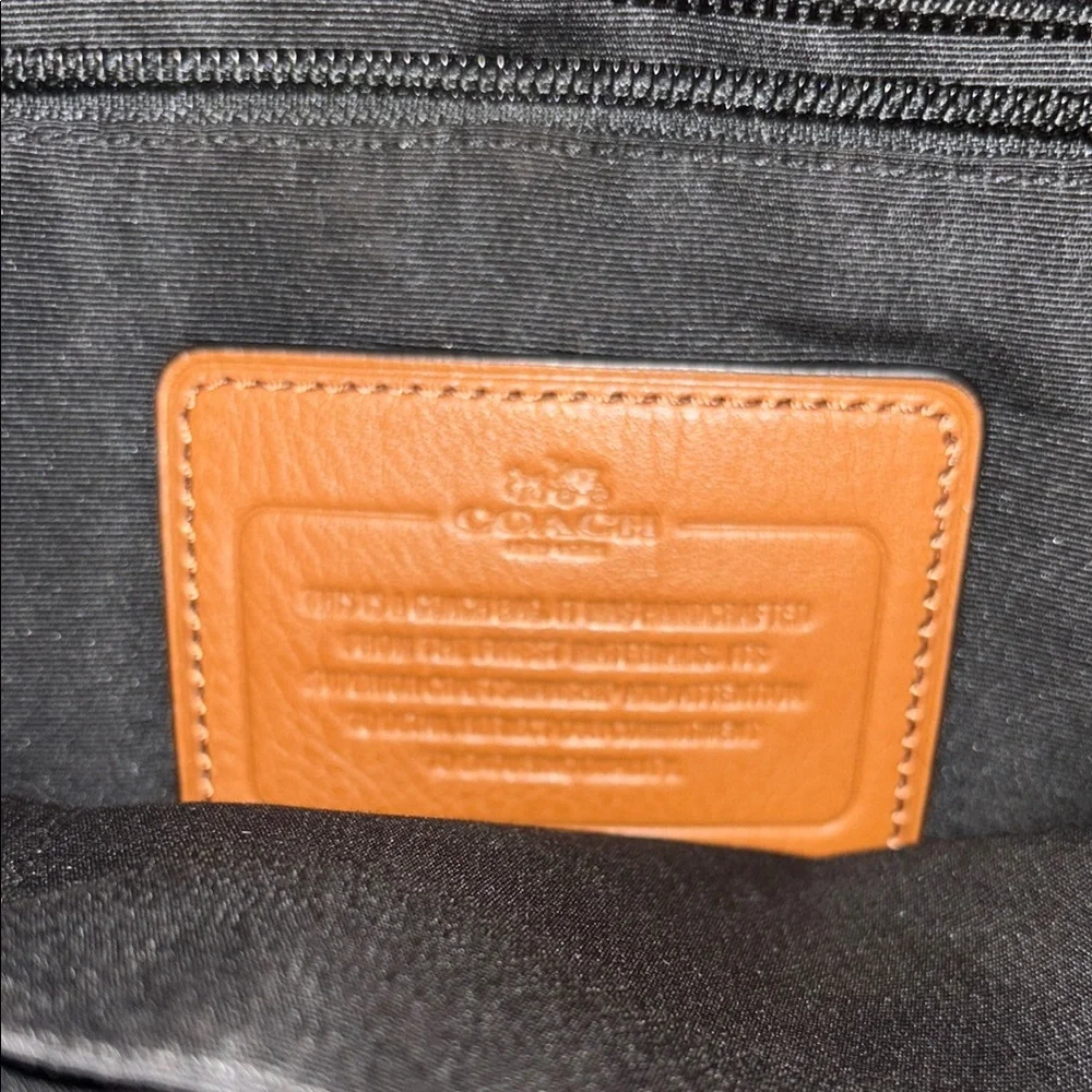 Coach Heritage Brown Leather Messenger Bag with Adjustable Nylon Strap